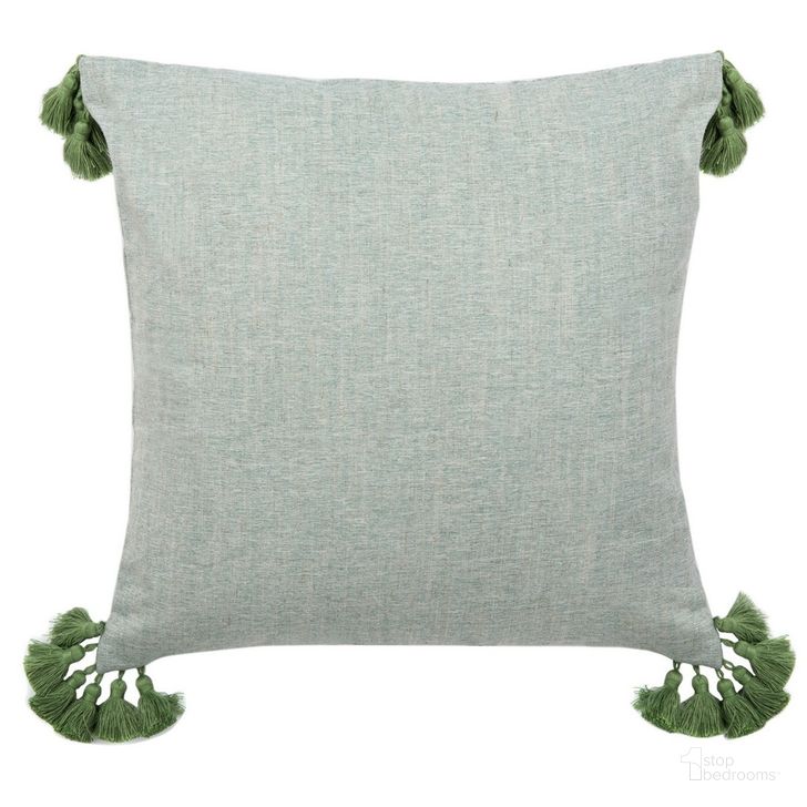 The appearance of Larzon Pillow in Green designed by Safavieh in the modern / contemporary interior design. This green piece of furniture  was selected by 1StopBedrooms from Larzon Collection to add a touch of cosiness and style into your home. Sku: PLS7153A-1818. Material: Cotton. Product Type: Pillow. Image1