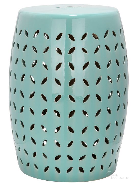 The appearance of Lattice Light Blue Petal Garden Stool designed by Safavieh in the modern / contemporary interior design. This blue piece of furniture  was selected by 1StopBedrooms from Lattice Collection to add a touch of cosiness and style into your home. Sku: ACS4509C. Product Type: Stool. Image1