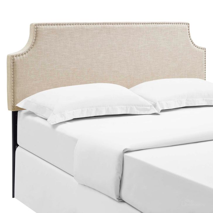 The appearance of Laura Beige Queen Upholstered Fabric Headboard MOD-5394-BEI designed by Modway in the modern / contemporary interior design. This beige piece of furniture  was selected by 1StopBedrooms from Laura Collection to add a touch of cosiness and style into your home. Sku: MOD-5394-BEI. Material: Wood. Product Type: Headboard. Image1