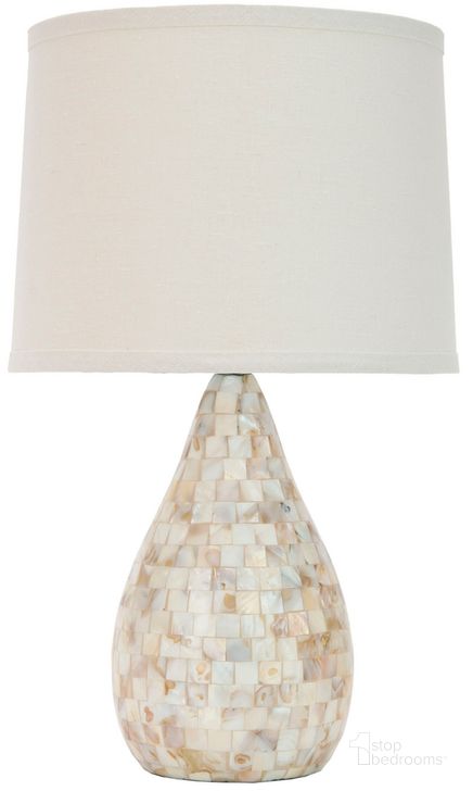 The appearance of Lauralie Ivory 20.5 Inch Capiz Shell Lamp designed by Safavieh in the modern / contemporary interior design. This ivory piece of furniture  was selected by 1StopBedrooms from Lauralie Collection to add a touch of cosiness and style into your home. Sku: LITS4011A. Product Type: Table Lamp. Image1