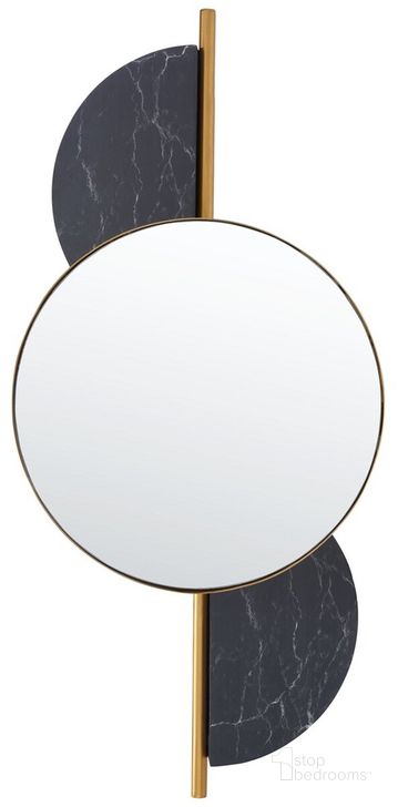 The appearance of Laurelle Mirror in Gold and Black designed by Safavieh in the modern / contemporary interior design. This gold and black piece of furniture  was selected by 1StopBedrooms from Laurelle Collection to add a touch of cosiness and style into your home. Sku: MRR3047B. Product Type: Mirror. Material: Iron. Image1