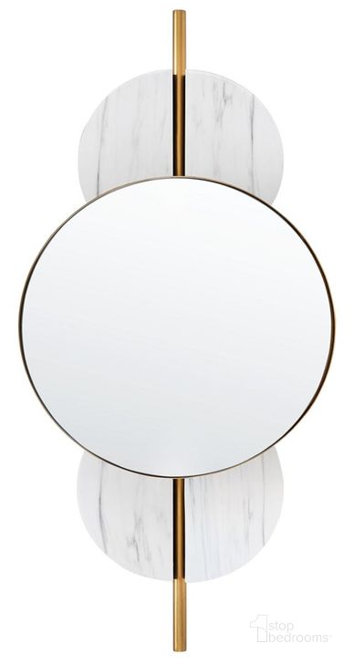 The appearance of Lavelle Mirror in Gold MRR3048A designed by Safavieh in the modern / contemporary interior design. This white and gold piece of furniture  was selected by 1StopBedrooms from Lavelle Collection to add a touch of cosiness and style into your home. Sku: MRR3048A. Product Type: Mirror. Material: Iron. Image1