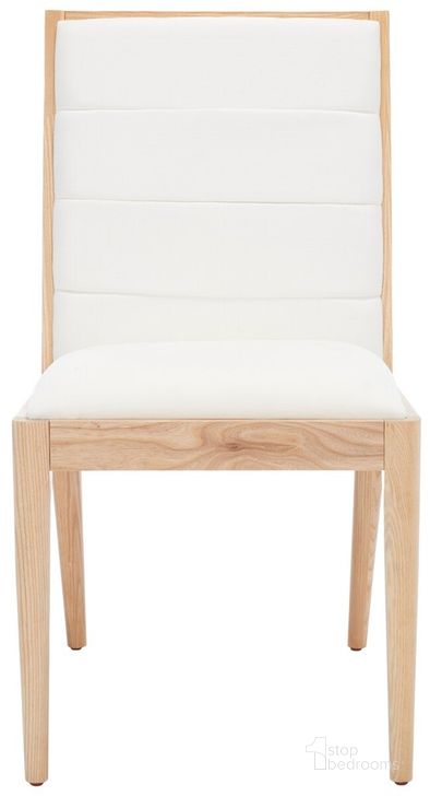The appearance of Laycee Linen Dining Chair Set of 2 In Natural/White designed by Safavieh Couture in the modern / contemporary interior design. This natural/white piece of furniture  was selected by 1StopBedrooms from Laycee Collection to add a touch of cosiness and style into your home. Sku: SFV4148B-SET2. Material: Wood. Product Type: Dining Chair. Image1