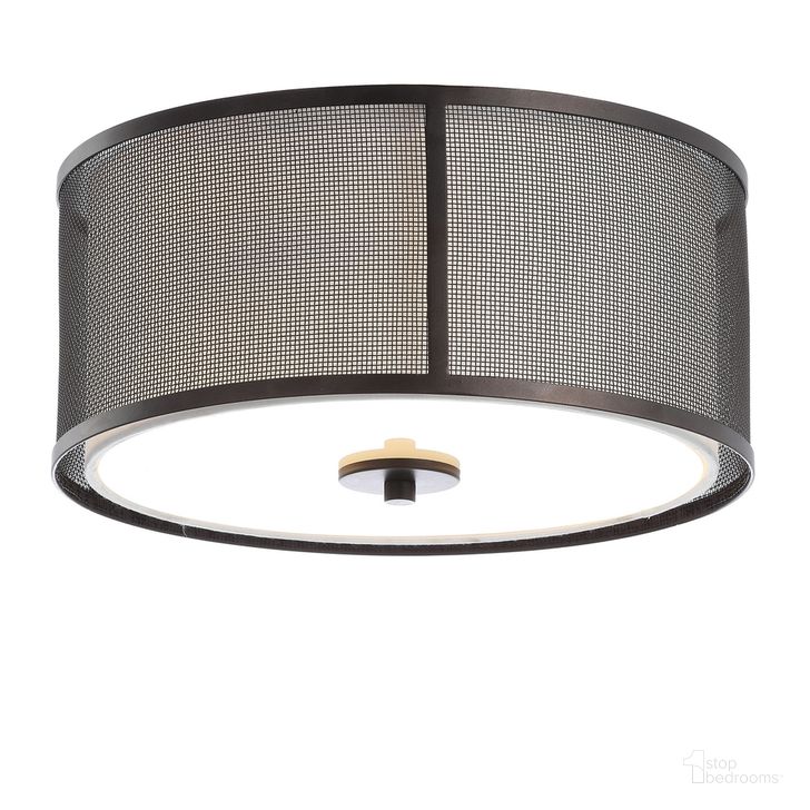 The appearance of Layne Dark Gray and White Flush Mount Light designed by Safavieh in the modern / contemporary interior design. This dark gray piece of furniture  was selected by 1StopBedrooms from Safavieh FLU Collection to add a touch of cosiness and style into your home. Sku: FLU4035A. Product Type: Light Flush. Image1