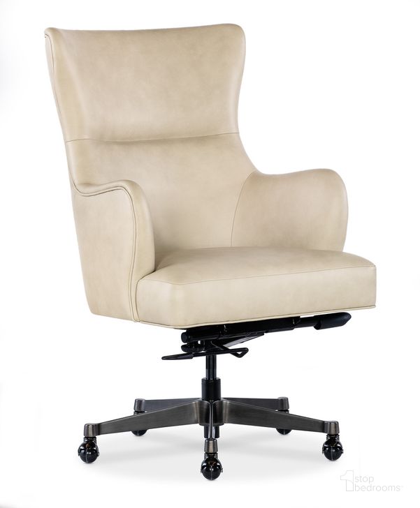 The appearance of Lazzaro Executive Tilt Swivel Chair In Beige designed by Hooker in the transitional interior design. This beige piece of furniture  was selected by 1StopBedrooms from EC Collection to add a touch of cosiness and style into your home. Sku: EC209-005. Material: Leather. Product Type: Swivel Chair. Image1