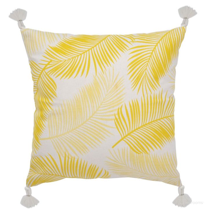 The appearance of Lemi Pillow in Ivory and Yellow designed by Safavieh in the coastal interior design. This ivory and yellow piece of furniture  was selected by 1StopBedrooms from Lemi Collection to add a touch of cosiness and style into your home. Sku: PLS7150A-1818. Material: Cotton. Product Type: Pillow. Image1