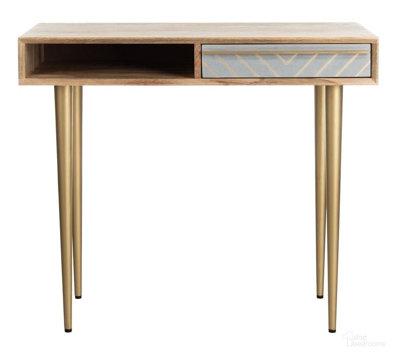 The appearance of Leni Desk designed by Safavieh in the modern / contemporary interior design. This natural piece of furniture  was selected by 1StopBedrooms from Leni Collection to add a touch of cosiness and style into your home. Sku: DSK9003A. Product Type: Desk. Material: Iron. Image1