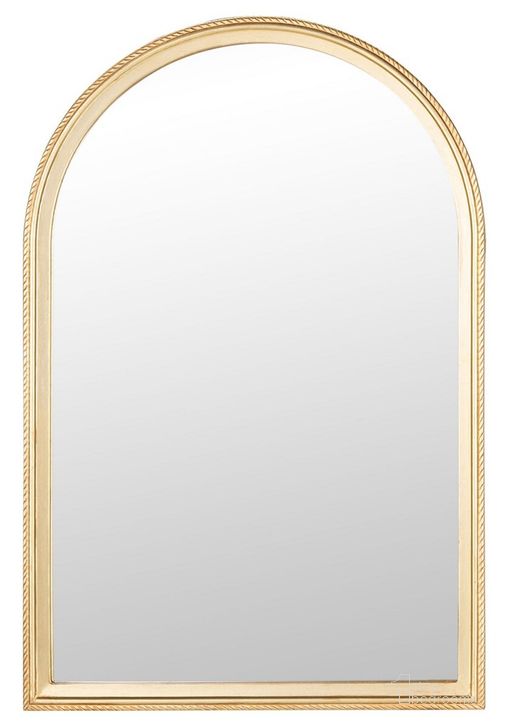 The appearance of Lensi Mirror in Gold designed by Safavieh in the coastal interior design. This gold piece of furniture  was selected by 1StopBedrooms from Lensi Collection to add a touch of cosiness and style into your home. Sku: MRR5004A. Product Type: Mirror. Material: MDF. Image1