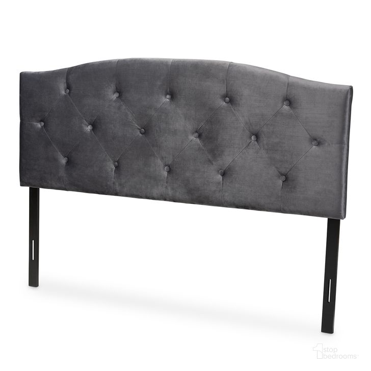 The appearance of Leone Velvet Fabric Upholstered Full Headboard In Grey and Dark Brown designed by Baxton Studio in the modern / contemporary interior design. This grey and dark brown piece of furniture  was selected by 1StopBedrooms from Leone Collection to add a touch of cosiness and style into your home. Sku: Leone-Grey Velvet-HB-Full. Product Type: Headboard. Bed Size: Full. Material: MDF. Image1