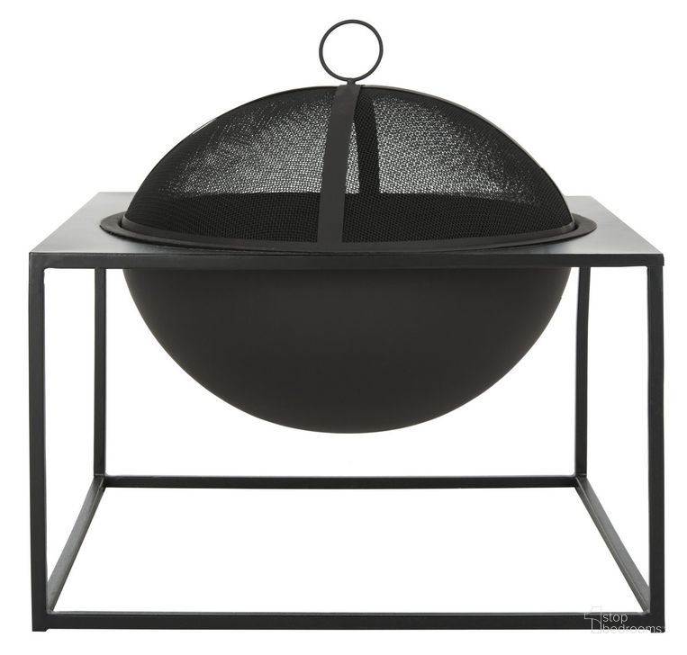 The appearance of Leros Square Fire Pit designed by Safavieh in the modern / contemporary interior design. This black piece of furniture  was selected by 1StopBedrooms from Safavieh PIT Collection to add a touch of cosiness and style into your home. Sku: PIT2002A. Material: Steel. Product Type: Fireplace. Image1