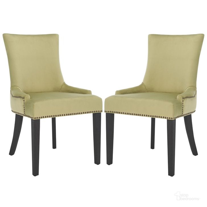 The appearance of Lester Mint Dining Chair with Brass Nailhead Detail Set of 2 designed by Safavieh in the traditional interior design. This mint piece of furniture  was selected by 1StopBedrooms from Lester Collection to add a touch of cosiness and style into your home. Sku: MCR4709E-SET2. Product Type: Dining Chair. Material: Stainless Steel. Image1