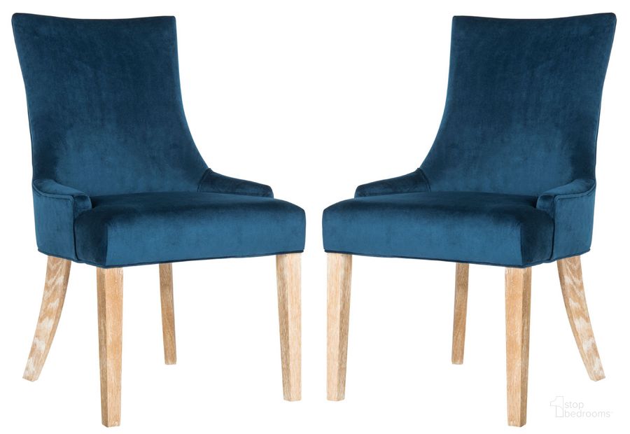 The appearance of Lester Navy and White Wash Dining Chair Set of 2 designed by Safavieh in the modern / contemporary interior design. This navy piece of furniture  was selected by 1StopBedrooms from Lester Collection to add a touch of cosiness and style into your home. Sku: MCR4709AV-SET2. Material: Wood. Product Type: Dining Chair. Image1