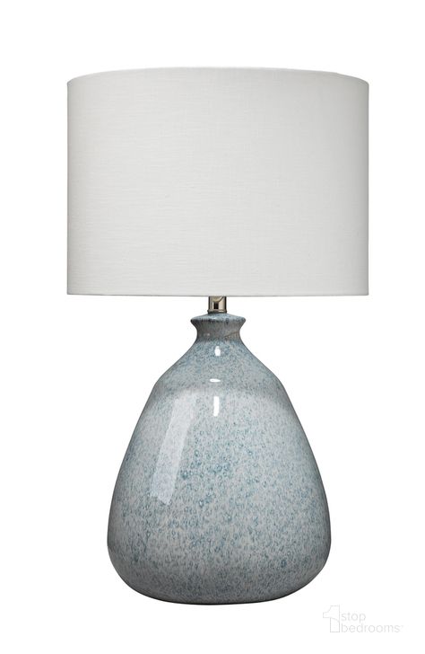 The appearance of Levi Table Lamp In Blue designed by Jamie Young Company in the coastal interior design. This blue piece of furniture  was selected by 1StopBedrooms from Levi Collection to add a touch of cosiness and style into your home. Sku: 9LEVITLBLUE. Material: Ceramic. Product Type: Table Lamp. Image1