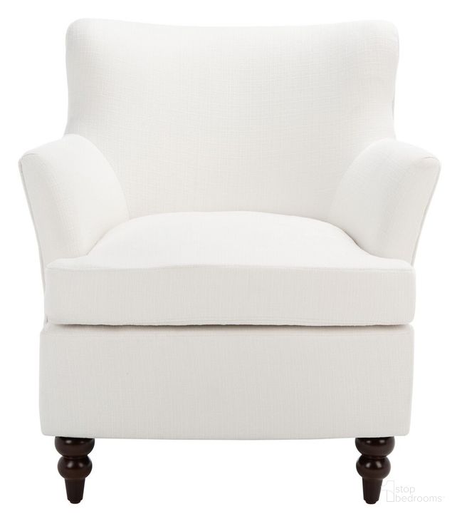 The appearance of Levin Accent Chair in White designed by Safavieh in the modern / contemporary interior design. This white piece of furniture  was selected by 1StopBedrooms from Levin Collection to add a touch of cosiness and style into your home. Sku: ACH4008B. Material: Wood. Product Type: Accent Chair. Image1