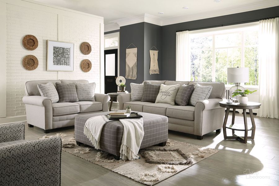 The appearance of Lewiston Cement 85 Inch Living Room Set designed by Jackson in the transitional interior design. This beige piece of furniture  was selected by 1StopBedrooms from Lewiston Collection to add a touch of cosiness and style into your home. Sku: 327903192818208518;327902192818208518. Material: Polyester. Product Type: Living Room Set. Image1