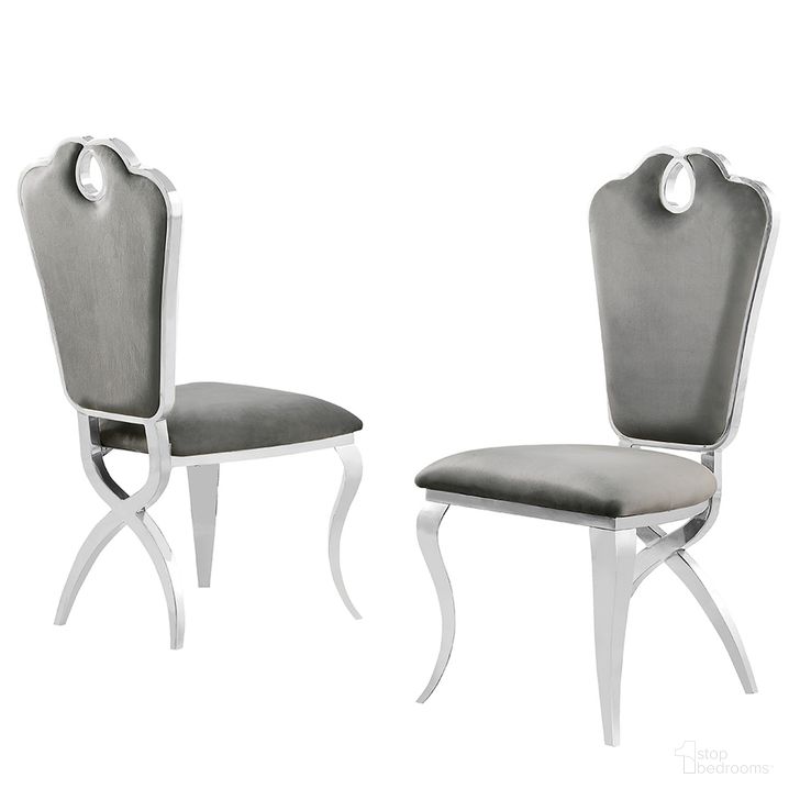 The appearance of Lexim Gray Velvet Dining Chairs Set of 2 In Gray and Silver designed by Best Master Furniture in the modern / contemporary interior design. This silver and grey piece of furniture  was selected by 1StopBedrooms from Lexim Collection to add a touch of cosiness and style into your home. Sku: LX008GSC. Product Type: Dining Chair. Material: Velvet. Image1