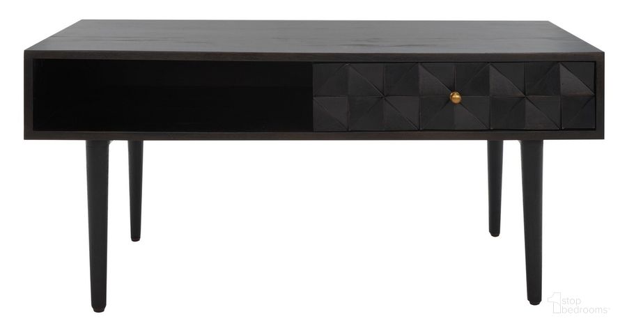The appearance of Lexington Coffee Table in Black designed by Safavieh in the modern / contemporary interior design. This black piece of furniture  was selected by 1StopBedrooms from Lexington Collection to add a touch of cosiness and style into your home. Sku: COF9006C. Material: Wood. Product Type: Coffee Table. Image1