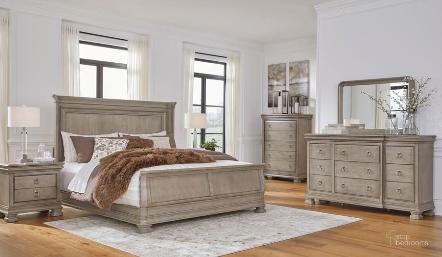 The appearance of Lexorne Gray Sleigh Bedroom Set designed by Signature Design by Ashley in the traditional interior design. This brown piece of furniture  was selected by 1StopBedrooms from Lexorne Collection to add a touch of cosiness and style into your home. Sku: B924-54;B924-57;B924-93. Material: Wood. Product Type: Sleigh Bed. Bed Size: Queen. Image1