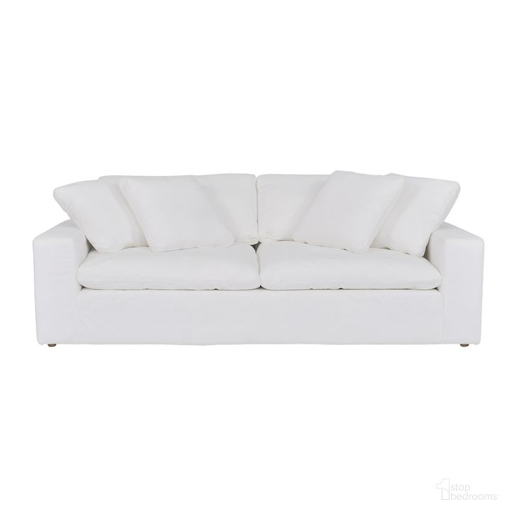 The appearance of Liberty 96.5 Inch Upholstered Sofa In Pearl designed by Armen Living in the modern / contemporary interior design. This pearl piece of furniture  was selected by 1StopBedrooms from Liberty Collection to add a touch of cosiness and style into your home. Sku: LCLB3PPL. Material: Wood. Product Type: Sofa. Image1