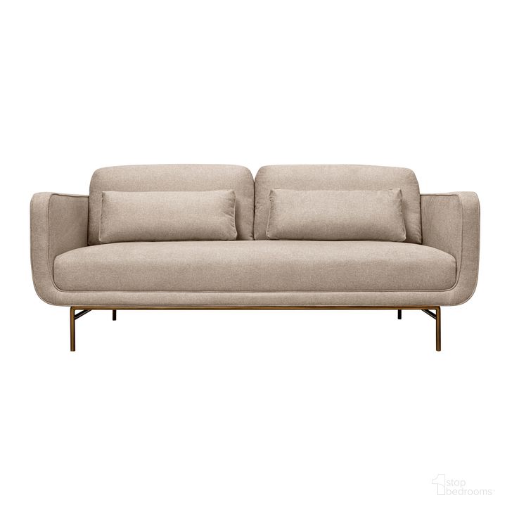 The appearance of Lilou 77 Inch Fabric Sofa In Beige designed by Armen Living in the modern / contemporary interior design. This beige piece of furniture  was selected by 1StopBedrooms from Lilou Collection to add a touch of cosiness and style into your home. Sku: LCLISOABBEI. Material: Wood. Product Type: Sofa. Image1