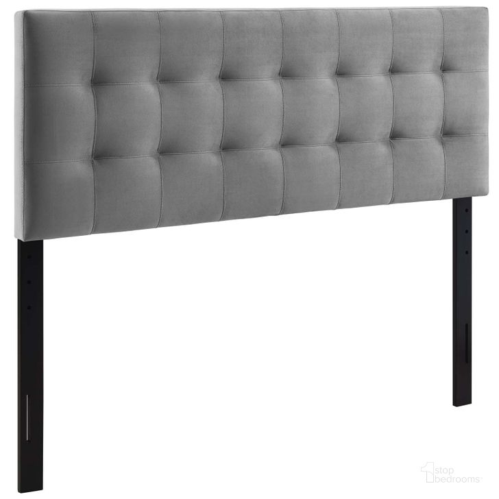 The appearance of Lily Gray Biscuit Tufted Full Performance Velvet Headboard designed by Modway in the modern / contemporary interior design. This gray piece of furniture  was selected by 1StopBedrooms from Lily Collection to add a touch of cosiness and style into your home. Sku: MOD-6119-GRY. Product Type: Headboard. Material: MDF. Image1
