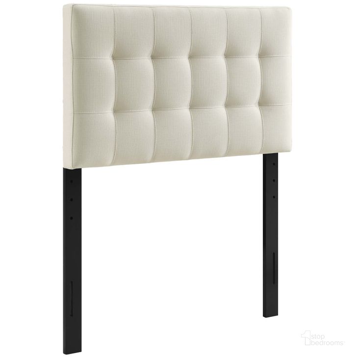 The appearance of Lily Ivory Twin Upholstered Fabric Headboard designed by Modway in the modern / contemporary interior design. This ivory piece of furniture  was selected by 1StopBedrooms from Lily Collection to add a touch of cosiness and style into your home. Sku: MOD-5148-IVO. Product Type: Headboard. Material: MDF. Image1