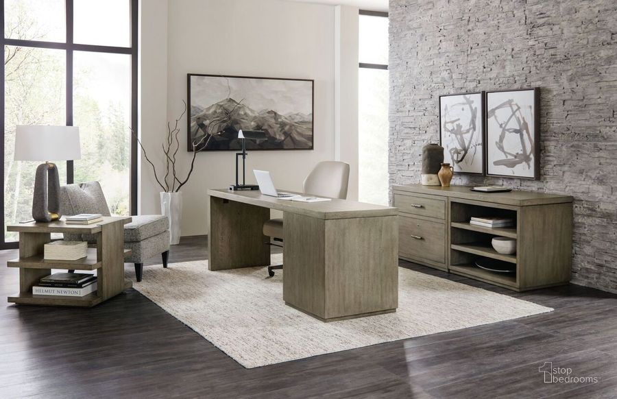 The appearance of Linville Falls Soft Smoked Gray 72" Home Office Set with One File Cabinet designed by Hooker in the transitional interior design. This gray piece of furniture  was selected by 1StopBedrooms from Linville Collection to add a touch of cosiness and style into your home. Sku: 6150-10061-85;6150-10072-85;6150-10416-85;6150-10416-85. Material: Wood Veneer. Product Type: Home Office Set. Image1