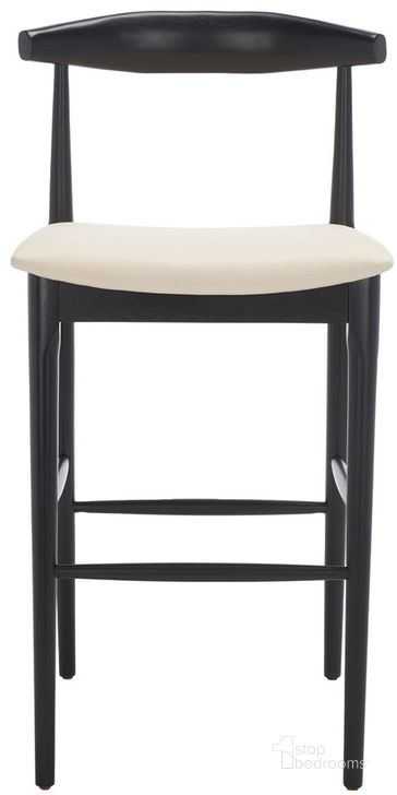The appearance of Lionel Retro Bar Stool in Black and Cream designed by Safavieh in the modern / contemporary interior design. This black and cream piece of furniture  was selected by 1StopBedrooms from Lionel Collection to add a touch of cosiness and style into your home. Sku: BST1503A. Material: Wood. Product Type: Barstool. Image1