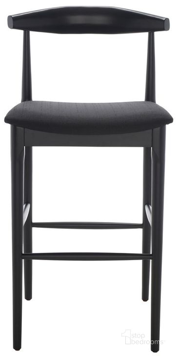 The appearance of Lionel Retro Bar Stool in Black designed by Safavieh in the modern / contemporary interior design. This black piece of furniture  was selected by 1StopBedrooms from Lionel Collection to add a touch of cosiness and style into your home. Sku: BST1503B. Material: Wood. Product Type: Barstool. Image1