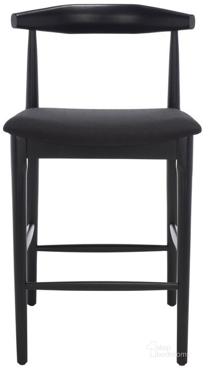The appearance of Lionel Retro Counter Stool in Black designed by Safavieh in the modern / contemporary interior design. This black piece of furniture  was selected by 1StopBedrooms from Lionel Collection to add a touch of cosiness and style into your home. Sku: BST1502B. Material: Wood. Product Type: Barstool. Image1
