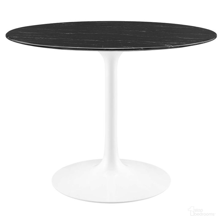 The appearance of Lippa 40 Inch Performance Velvet Dining Table designed by Modway in the modern / contemporary interior design. This white black piece of furniture  was selected by 1StopBedrooms from Lippa Collection to add a touch of cosiness and style into your home. Sku: EEI-5181-WHI-BLK. Table Base Style: Pedestal. Table Top Shape: Round. Product Type: Dining Table. Material: MDF. Size: 40". Image1