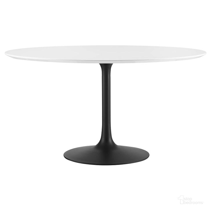 The appearance of Lippa Black and White 54 Inch Round Wood Dining Table designed by Modway in the modern / contemporary interior design. This black and white piece of furniture  was selected by 1StopBedrooms from Lippa Collection to add a touch of cosiness and style into your home. Sku: EEI-3523-BLK-WHI. Table Base Style: Pedestal. Table Top Shape: Round. Product Type: Dining Table. Material: MDF. Size: 54". Image1