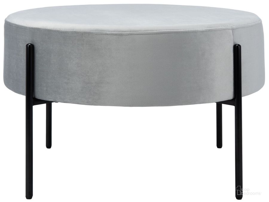 The appearance of Lisbon Round Cocktail Ottoman OTT6203C designed by Safavieh in the glam interior design. This black and grey piece of furniture  was selected by 1StopBedrooms from Lisbon Collection to add a touch of cosiness and style into your home. Sku: OTT6203C. Material: Metal. Product Type: Ottoman. Image1
