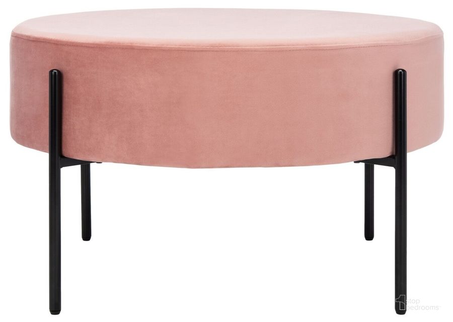 The appearance of Lisbon Round Cocktail Ottoman OTT6203D designed by Safavieh in the glam interior design. This dusty rose piece of furniture  was selected by 1StopBedrooms from Lisbon Collection to add a touch of cosiness and style into your home. Sku: OTT6203D. Material: Metal. Product Type: Ottoman. Image1