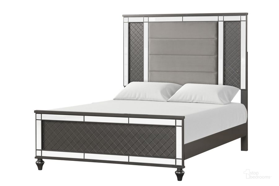 The appearance of Livorno King Bed In Gray designed by Glory in the modern / contemporary interior design. This gray piece of furniture  was selected by 1StopBedrooms from Livorno Collection to add a touch of cosiness and style into your home. Sku: G02702A-KB. Material: Wood. Product Type: Bed. Bed Size: King. Image1