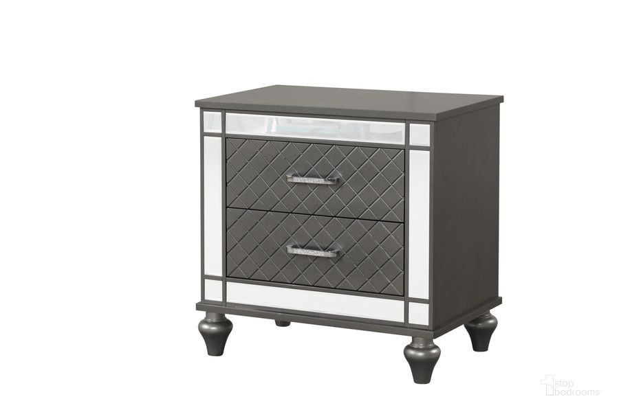 The appearance of Livorno Nightstand In Gray designed by Glory in the modern / contemporary interior design. This gray piece of furniture  was selected by 1StopBedrooms from Livorno Collection to add a touch of cosiness and style into your home. Sku: G02702-N. Material: Wood. Product Type: Nightstand. Image1
