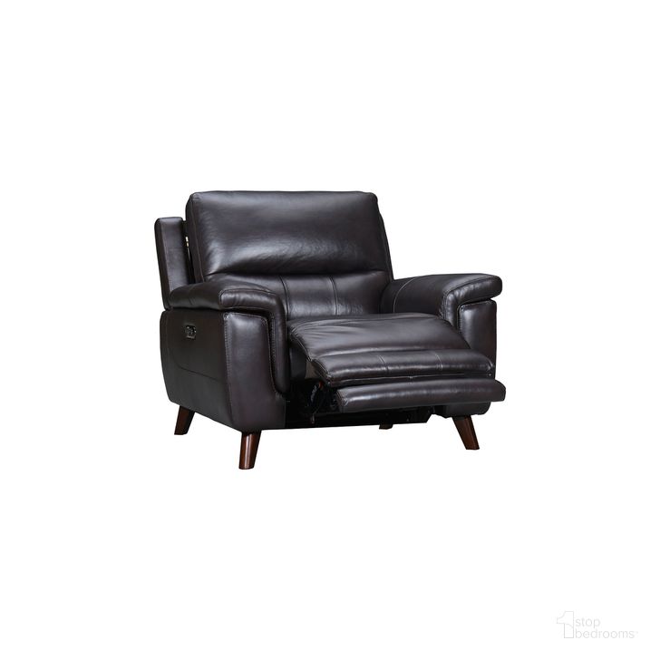 The appearance of Lizette Leather Power Recliner with USB In Brown designed by Armen Living in the modern / contemporary interior design. This brown piece of furniture  was selected by 1StopBedrooms from Lizette Collection to add a touch of cosiness and style into your home. Sku: LCLZ1BR. Material: Leather. Product Type: Recliner. Image1