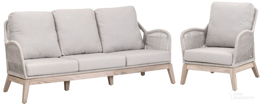The appearance of Loom Gray Outdoor 79 Inch Living Room Set designed by Essentials For Living in the transitional interior design. This gray piece of furniture  was selected by 1StopBedrooms from Woven Collection to add a touch of cosiness and style into your home. Sku: 6817-3.WTA/PUM/GT;6817.WTA/PUM/GT. Material: Fabric. Product Type: Living Room Set. Image1