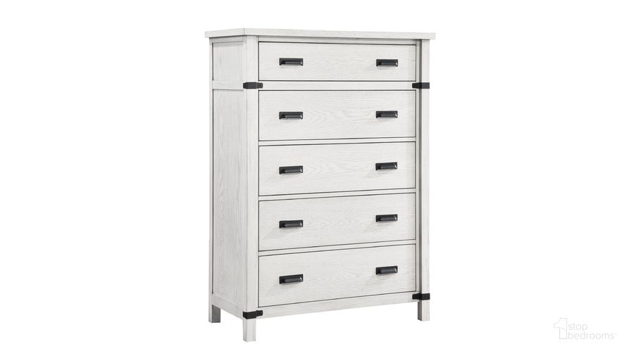 The appearance of Loretta 5-Drawer Chest In Silver designed by Galaxy Home Furnishings in the traditional interior design. This silver piece of furniture  was selected by 1StopBedrooms from Loretta Collection to add a touch of cosiness and style into your home. Sku: 601955551236. Material: Wood. Product Type: Chest. Image1