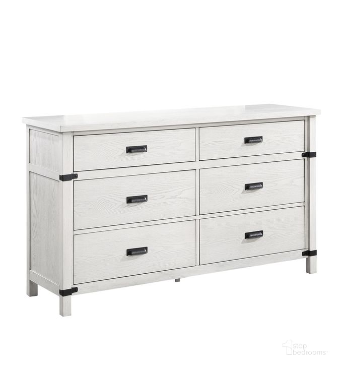 The appearance of Loretta 6 Drawer Dresser In Silver designed by Galaxy Home Furnishings in the traditional interior design. This silver piece of furniture  was selected by 1StopBedrooms from Loretta Collection to add a touch of cosiness and style into your home. Sku: 601955551243. Material: Wood. Product Type: Dresser. Image1