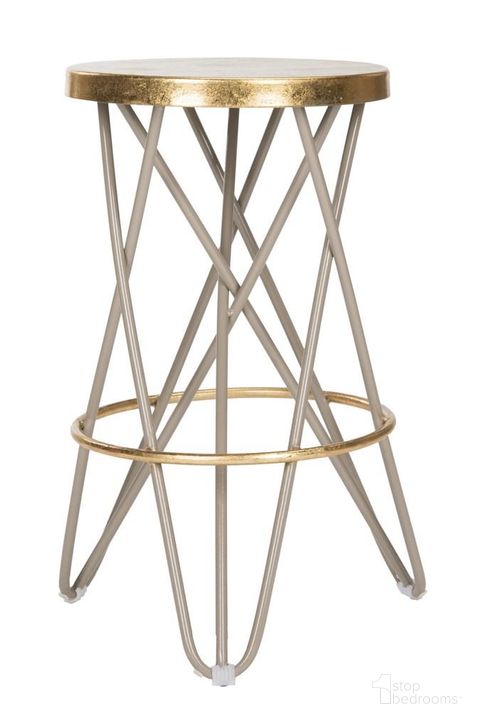 The appearance of Lorna Beige and Gold Leaf Counter Stool designed by Safavieh in the modern / contemporary interior design. This gold and beige piece of furniture  was selected by 1StopBedrooms from Lorna Collection to add a touch of cosiness and style into your home. Sku: FOX3255C. Product Type: Barstool. Material: Iron. Image1