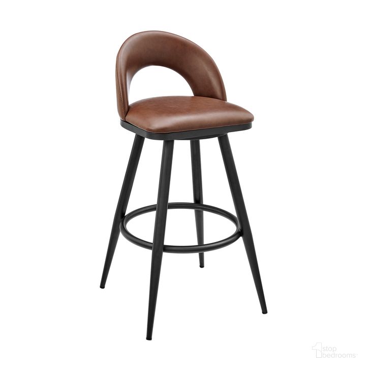 The appearance of Lottech Swivel Bar Stool In Brown designed by Armen Living in the modern / contemporary interior design. This brown piece of furniture  was selected by 1StopBedrooms from Lottech Collection to add a touch of cosiness and style into your home. Sku: 840254335394. Product Type: Barstool. Material: Iron. Image1