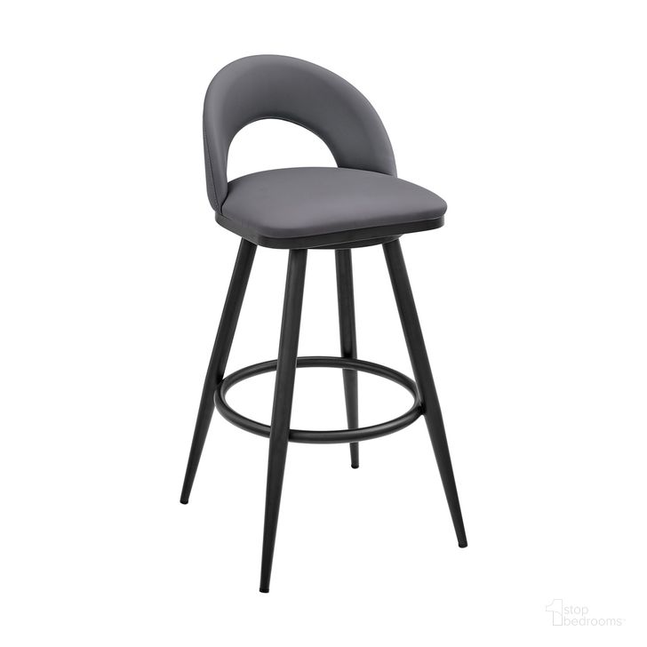 The appearance of Lottech Swivel Counter Stool In Gray designed by Armen Living in the modern / contemporary interior design. This gray piece of furniture  was selected by 1StopBedrooms from Lottech Collection to add a touch of cosiness and style into your home. Sku: 840254335332. Product Type: Barstool. Material: Iron. Image1