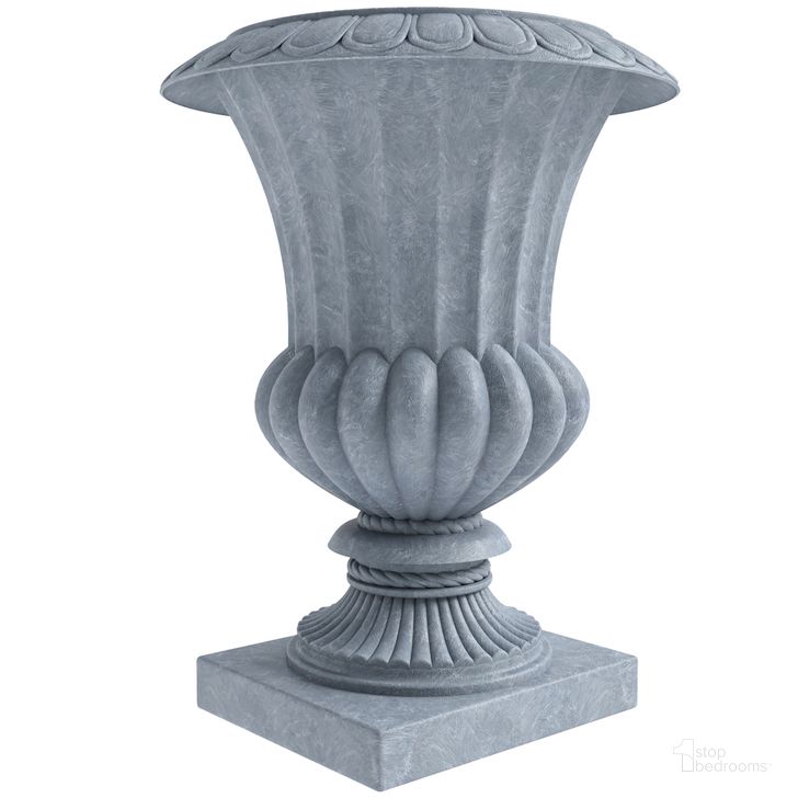The appearance of Lotus 28 Inch High Poly Stone Planter In Aged Concrete designed by LeisureMod in the  interior design. This concrete piece of furniture  was selected by 1StopBedrooms from Lotus Collection to add a touch of cosiness and style into your home. Sku: LP28AC. Material: Stone. Product Type: Planter. Image1