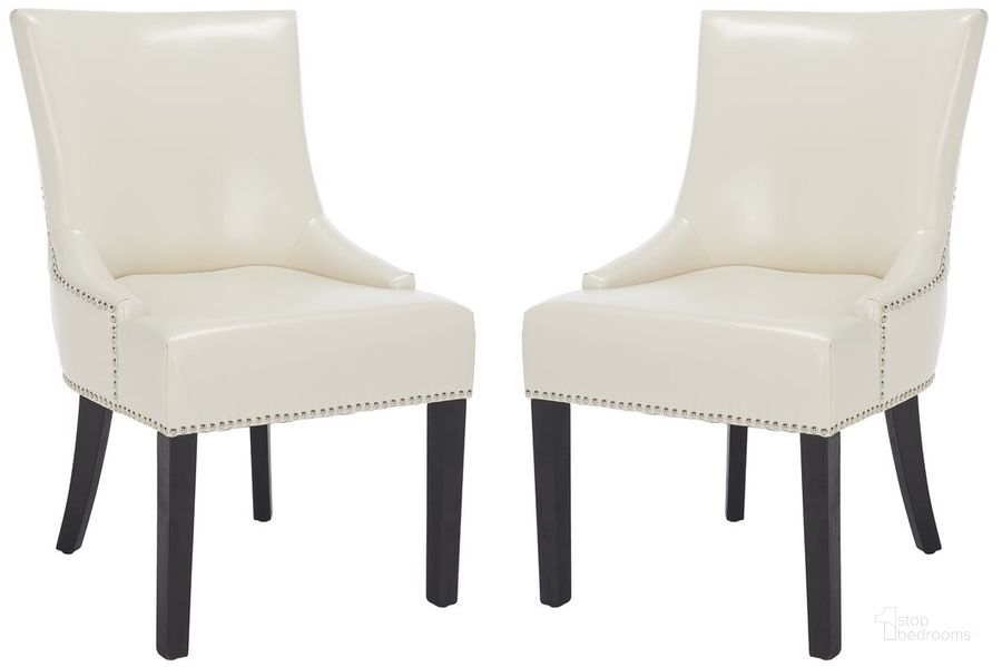 The appearance of Lotus Flat Cream and Espresso 19 Inch Side Chair with Silver Nailhead Detail Set of 2 designed by Safavieh in the modern / contemporary interior design. This cream piece of furniture  was selected by 1StopBedrooms from Lotus Collection to add a touch of cosiness and style into your home. Sku: MCR4700B-SET2. Product Type: Dining Chair. Material: Stainless Steel. Image1
