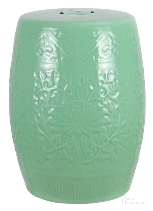 The appearance of Lotus Light Green Garden Stool designed by Safavieh in the traditional interior design. This light green piece of furniture  was selected by 1StopBedrooms from Lotus Collection to add a touch of cosiness and style into your home. Sku: ACS4502A. Product Type: Stool. Image1