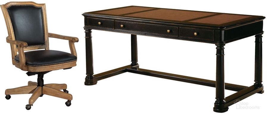 The appearance of Louis Phillippe Black Table Desk Home Office Set designed by Hekman in the traditional interior design. This black piece of furniture  was selected by 1StopBedrooms from Louis Philippe Collection to add a touch of cosiness and style into your home. Sku: 79148;79257B. Material: Wood. Product Type: Home Office Set. Image1