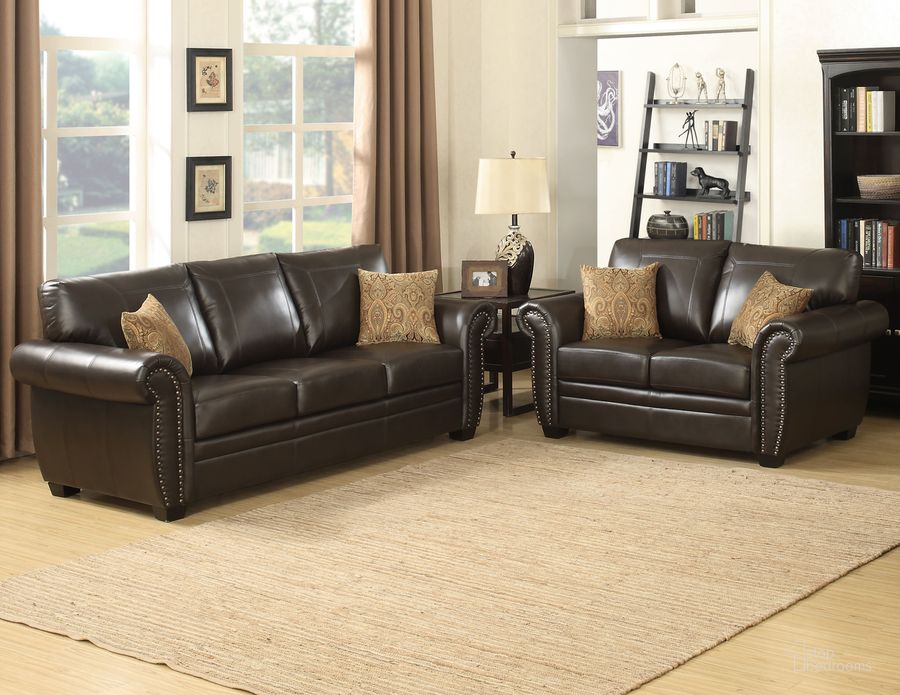 The appearance of Louis Traditional Upholstered Leather Living Room Set In Brown designed by AC Pacific in the traditional interior design. This brown piece of furniture  was selected by 1StopBedrooms from Louis Collection to add a touch of cosiness and style into your home. Sku: LOUIS-BRN-S;LOUIS-BRN-L. Material: Leather. Product Type: Living Room Set. Image1