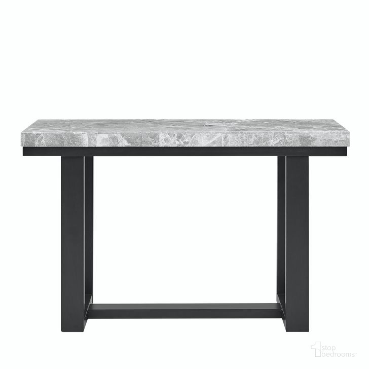 The appearance of Lucca Gray Marble Sofa Table In Gray designed by Steve Silver in the transitional interior design. This gray piece of furniture  was selected by 1StopBedrooms from Lucca Collection to add a touch of cosiness and style into your home. Sku: LC350S. Product Type: Sofa Table. Material: MDF. Image1