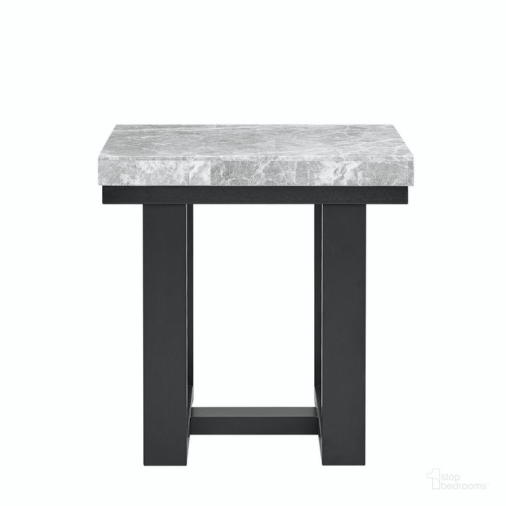 The appearance of Lucca Marble End Table In Gray designed by Steve Silver in the transitional interior design. This gray piece of furniture  was selected by 1StopBedrooms from Lucca Collection to add a touch of cosiness and style into your home. Sku: LC350E. Product Type: End Table. Material: MDF. Image1